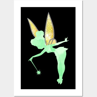 Green and Gold Fairy Posters and Art